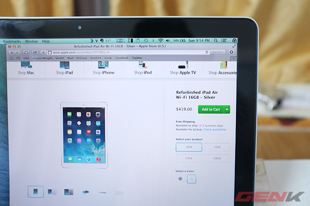 iPad Air đã có hàng "refurbished", giá rẻ hơn gần 2 triệu đồng