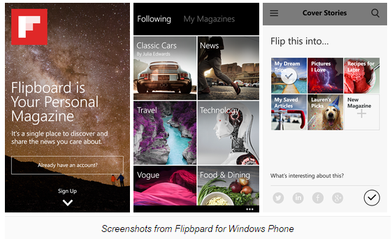 Flipboard đã chính thức "lên sóng" Windows Phone