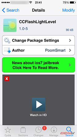 Cydia: Điều chỉnh độ sáng đèn flash ngay trên Control Center của iPhone