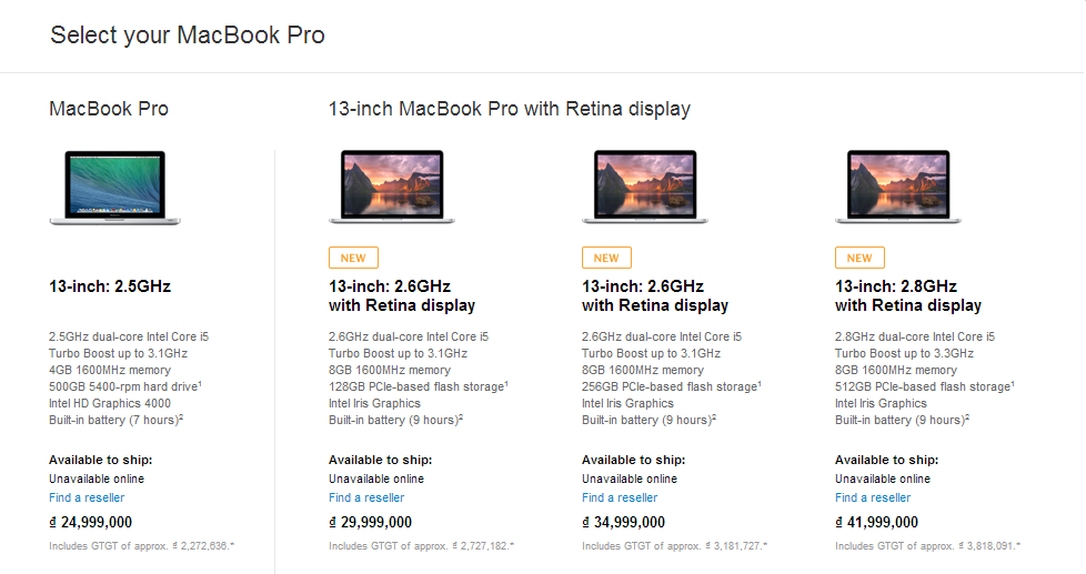Apple nâng cấp cấu hình Macbook Pro Retina, thêm lựa chọn cho người dùng 