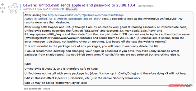 Cảnh Báo: Người dùng iPhone jailbreak có thể bị hacker Trung Quốc lấy cắp Apple ID