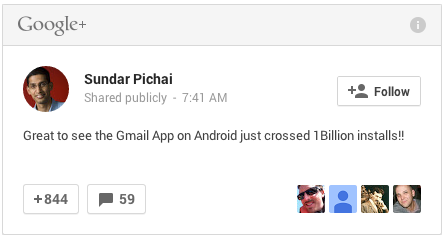 Ứng dụng Gmail cho Android chạm mốc 1 tỷ lượt cài đặt