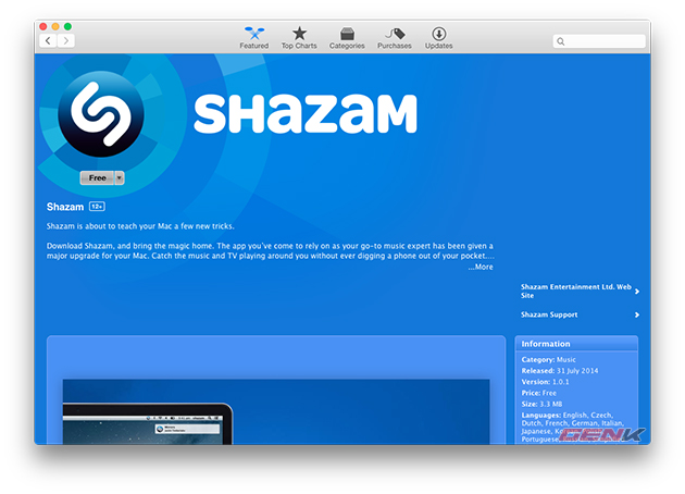 Dùng thử Shazam trên OS X: Ứng dụng nhận diện bài hát tuyệt vời!