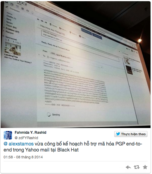 Yahoo cho phép người dùng mã hóa email để tránh bị nghe lén