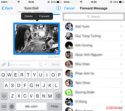 Facebook Messenger trên iOS cập nhật tạo chat nhóm, chuyển tiếp tin nhắn