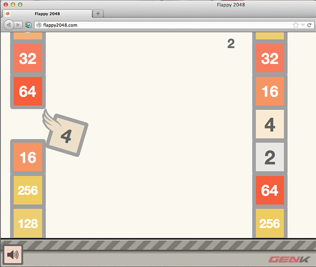 Khó đỡ với Flappy2048, phiên bản lai giữa game hot 2048 và FlappyBird