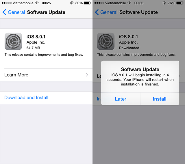 Apple cập nhật iOS 8.0.1, phát sinh thêm nhiều lỗi mới