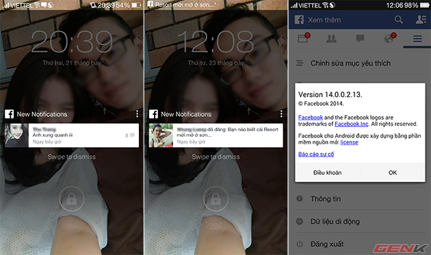 Facebook trên Android thử nghiệm thông báo hiển thị giống Android L