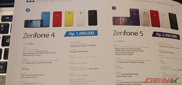 Asus Zenfone 4 ra mắt dự kiến bán tại Việt Nam giá 2 triệu đồng