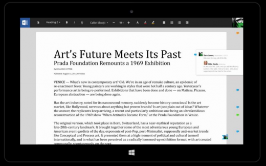 Rò rỉ phiên bản Microsoft Office tối ưu cho màn hình cảm ứng 