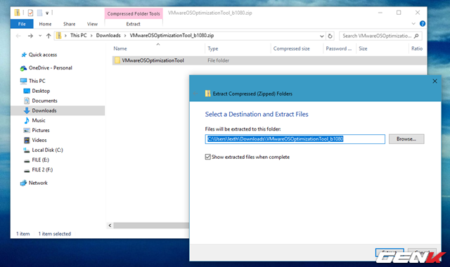  Sau khi tải về, bạn hãy tiến hành xả nén gói tin và khởi chạy tập tin EXE để sử dụng ngay VMware OS Optimization Tool mà không cần phải cài đặt. 