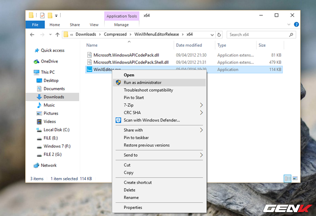  Sau khi xả nén, bạn hãy mở thư mục phù hợp với cấu trúc phiên bản Windows mình đang dùng và khởi chạy tập tin “WinXEditor.exe”. 