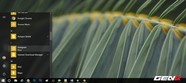  Bạn sẽ tìm thấy ứng dụng Instagram từ Start menu. 