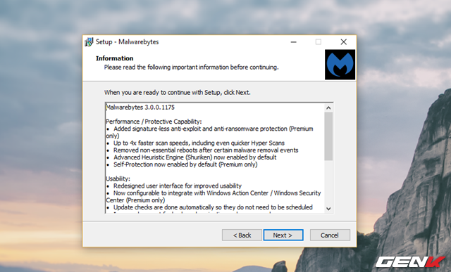  Nhìn chung thì Malwarebytes Premium 3.0 không cung cấp nhiều lựa chọn để cấu hình trong lúc cài đặt nên bạn có thể không cần quan tâm lắm đến các thiết lập mặc định. 