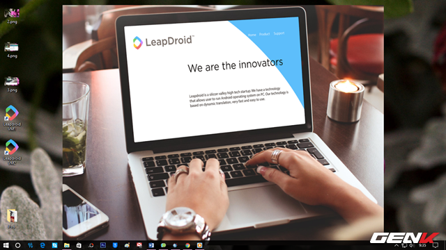  Sau khi cài đặt xong, Leapdroid sẽ tự khởi động. 