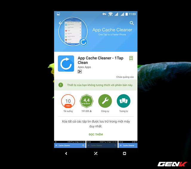  Trường hợp nếu bạn muốn việc dọn dẹp này diễn ra một cách tự động và nhanh chóng, ứng dụng App Cache Cleaner sẽ giúp bạn. 