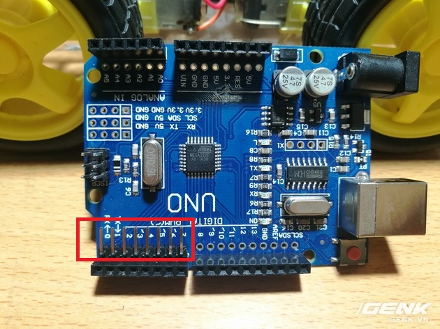 
Hàn thêm chân kết nối (0 đến 7) cho Arduino
