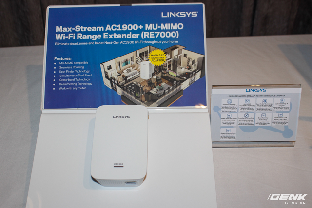  Linksys RE7000 là bộ tiếp sóng đầu tiên được trang bị công nghệ MU-MIMO và Seamless Roaming, khi kết hợp với bộ định tuyến Max-Stream sẽ cho hiệu suất lớn hơn cho các thiết bị trong nhà. 