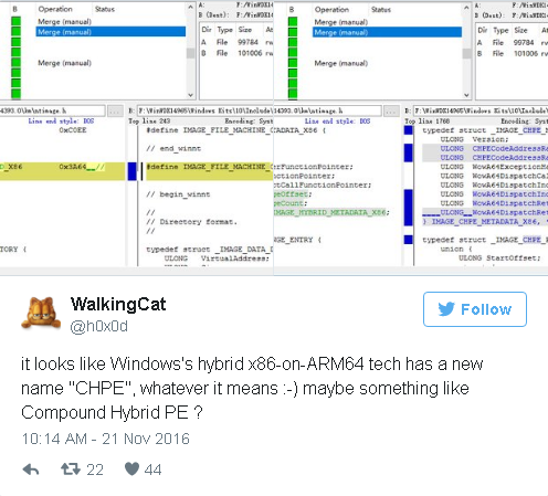  Walking Cat tiết lộ dự án giả lập của Microsoft, cho phép các chip di động ARM có thể chạy phần mềm Windows 32-bit. 