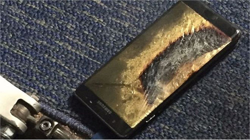  Hình ảnh một chiếc Galaxy Note 7 bị hư hoàn toàn do cháy nổ. 