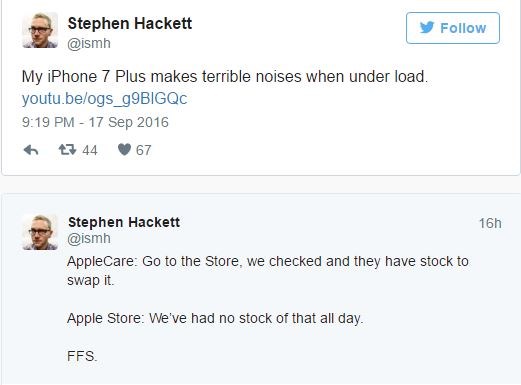 Stephen Hackett miêu tả về âm thanh trên Twitter của mình