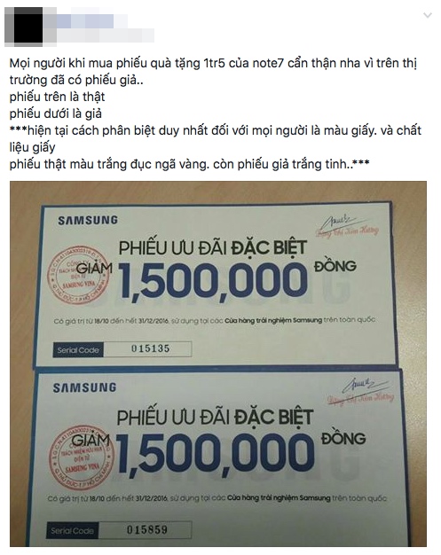 Cảnh báo về voucher giả trên Facebook của một nhóm người sử dụng Samsung - Ảnh chụp màn hình