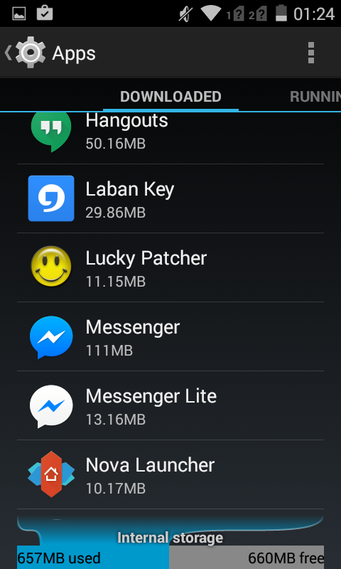  Messenger chiếm lượng bộ nhớ trong cao gấp 10 lần so với Messenger Lite 