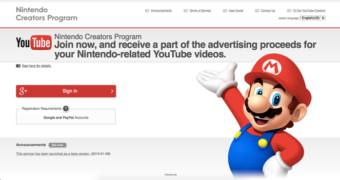 Nintendo Creators giúp các YouTuber hưởng đến 70% doanh thu quảng cáo từ các video của mình.