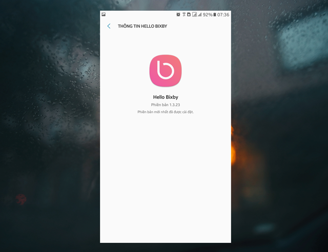  Thông tin về phiên bản Hello Bixby được cài đặt trên thiết bị. 
