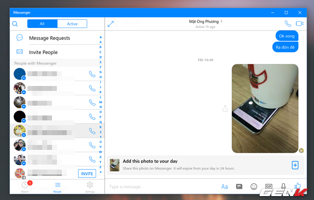  Ứng dụng Messenger cũng được cải tiến và bổ sung hầu như đầy đủ các tính năng mà nó hỗ trợ. 