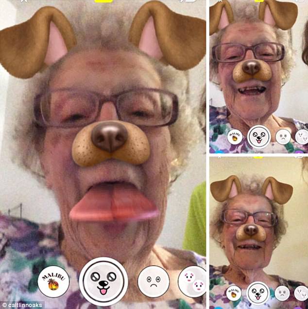 Quá đáng yêu, cụ bà 101 tuổi thử ứng dụng Snapchat và có vẻ cụ rất thích thủ thử các bộ lọc.