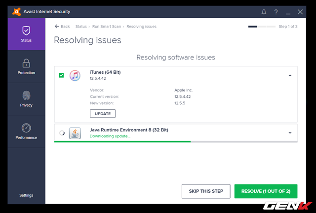  Tùy vào nhóm vấn đề được liệt kê mà Avast Internet Security 2017 sẽ cung cấp các cách giải quyết cụ thể theo 3 bước chính. 