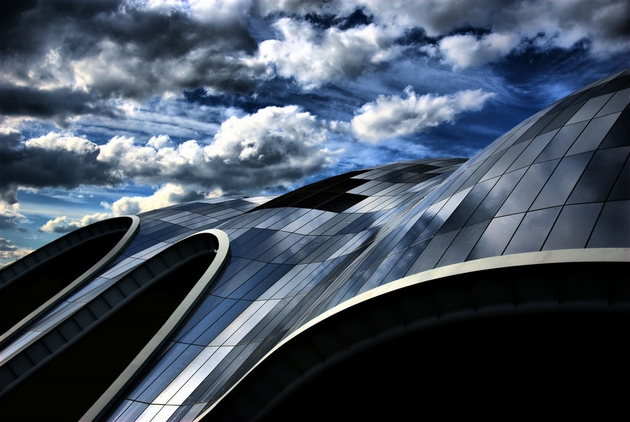 Sage Gateshead ở Gateshead Quays được thiế kế bởi công ty kiến trúc Norman Foster Partners. 