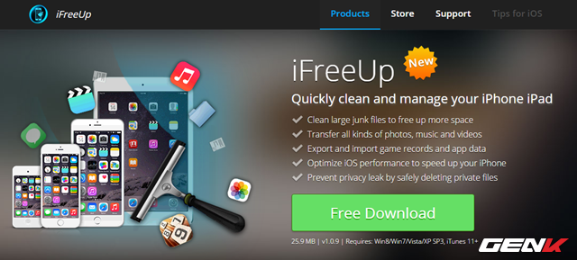  iFreeUp là sản phẩm phần mềm được phát triển bởi Iobit, với 2 phiên bản sử dụng là miễn phí và trả phí. Nếu bạn không có nhiều nhu cầu, bản miễn phí là khá đủ tính năng dành cho bạn. 