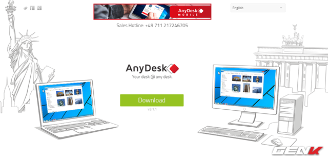  Trước tiên, bạn hãy truy cập vào địa chỉ này và tải về phần mềm AnyDesk trên máy tính. 
