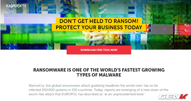  Kaspersky Anti-Ransomware Tool for Business được cung cấp hoàn toàn miễn phí và người dùng có thể tải nó về dễ dàng tại đây. 