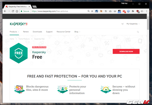  Người dùng có thể tải về Kaspersky Free chính thức tại địa chỉ này, miễn phí và không cần đăng ký! 