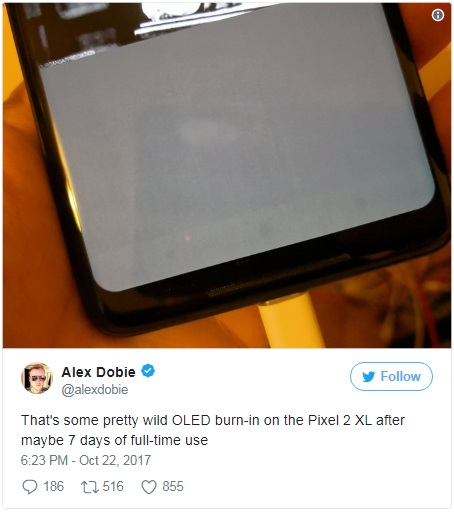  Mới dùng có 7 ngày mà màn OLED của Pixel 2 XL đã dính lỗi burn-in nghiêm trọng rồi. 