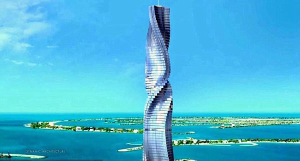  Dynamic Tower, đang được xây dựng ở Dubai, sẽ là tòa cao ốc có khả năng tự xoay đầu tiên trên thế giới. 