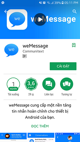  weMessage là sản phẩm của một lập trình viên 16 tuổi và hiện đã có mặt trên Play Store. 