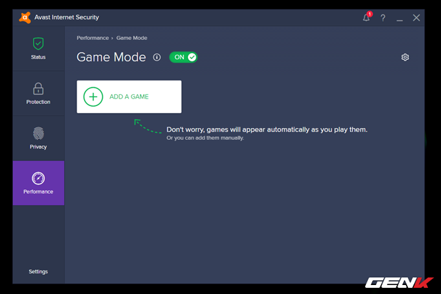  Tính năng Game Mode sẽ cung cấp cho người dùng khả năng tự động tối ưu hệ thống phù hợp và tốt nhất khi người dùng khởi chạy một game nào đó đã được thêm vào chế độ này trước đó. 