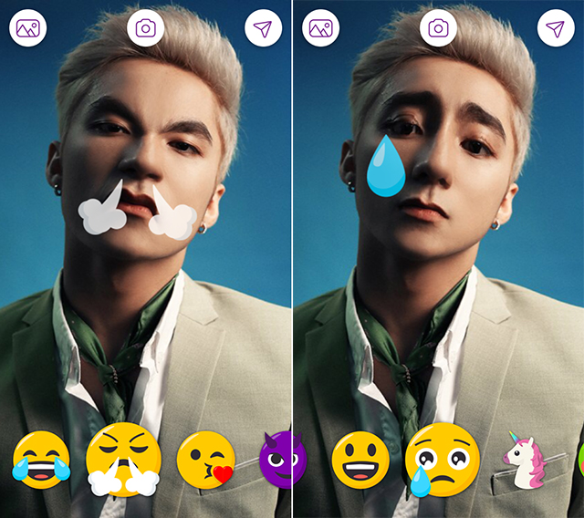  Vuốt chọn biểu tượng emoji mà bạn thích. 