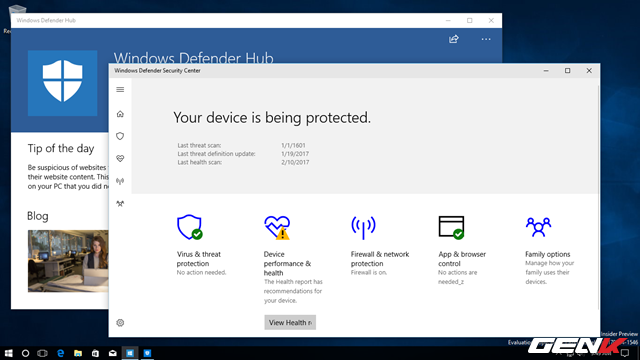  Sau khi tải về, bạn sẽ có thể sử dụng phiên bản UWP của Windows Defender. 