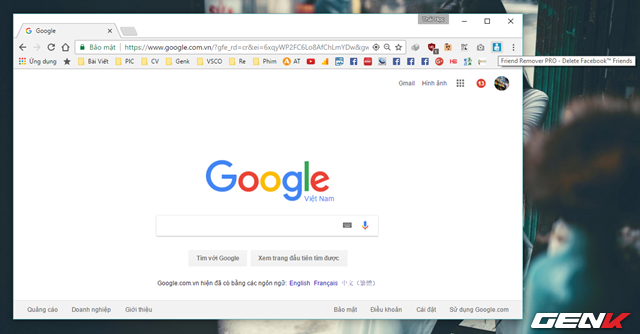  Sau khi đã cài đặt xong tiện ích cho Google Chrome, bạn hãy khởi động lại trình duyệt web này. Lúc này biểu tượng của Friend Remover Pro sẽ xuất hiện ở khu vực tiện ích trình duyệt. 