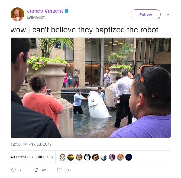  Tôi không tin là người ta đã thực sự rửa tội cho con robot này. 
