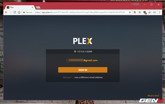  Bước 5: Sẽ mất ít giây ở lần sử dụng đầu tiên, và khi hoàn tất thì trình duyệt web sẽ tự khởi động và truy cập vào địa chỉ IP mà Plex cung cấp để tiến hành cấu hình server. Tất nhiên là máy tính của bạn sẽ cần phải kết nối mạng để đăng nhập tài khoản mà chúng ta đã đăng ký ở trên. 