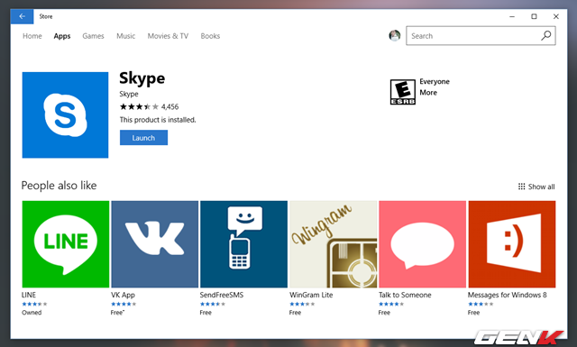 Nếu bạn từng bị những lỗi trên phiên bản Skype dành cho desktop thì hãy thử phiên bản trên Windows Store. Ứng dụng này đã chính thức thoát khỏi thử nghiệm (Preview) và sẳn sàng phục vụ bạn trong việc trò chuyện, gọi video và âm thanh. 