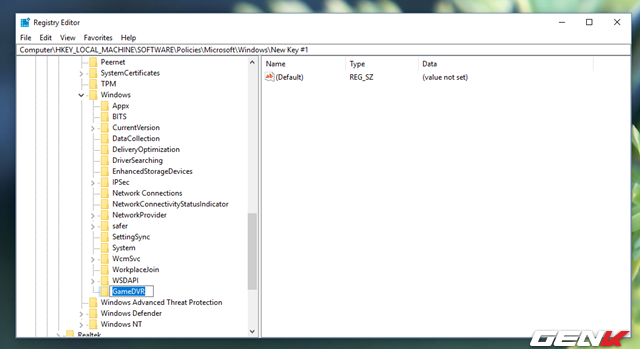  Đặt tên cho Key mới này là “GameDVR”. 