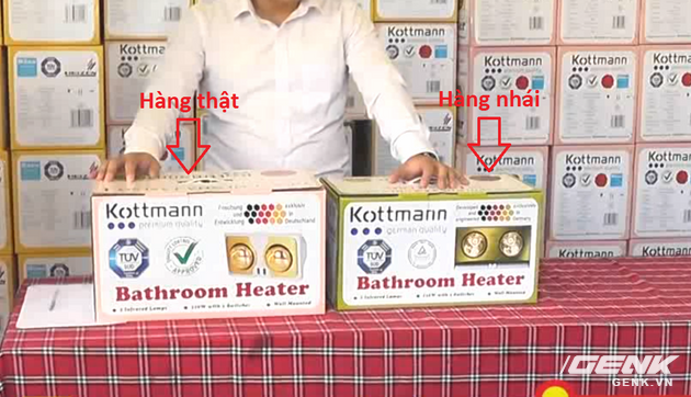 
Chiếc đèn sưởi của hãng Kottmann (nước Đức) bị làm nhái
