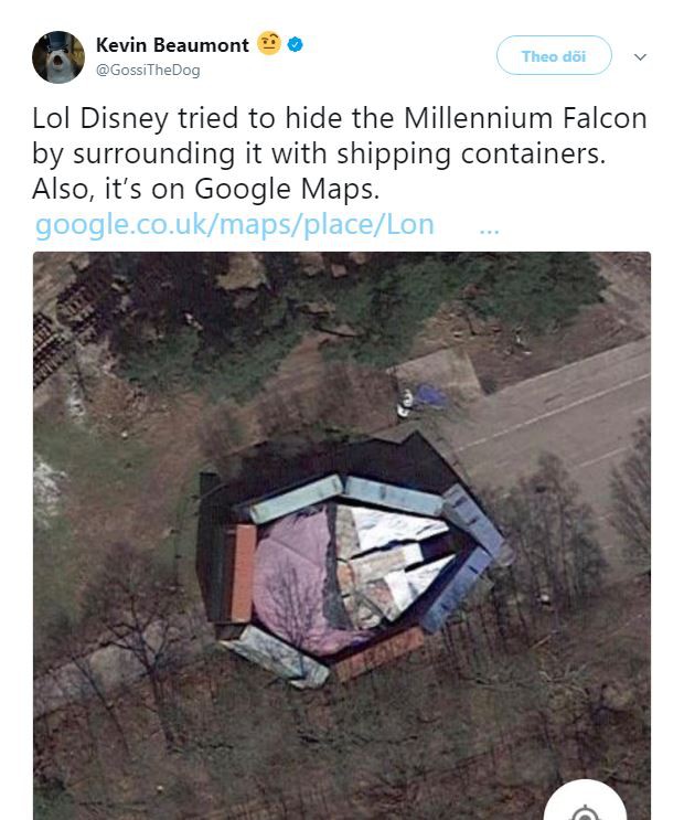 Tàu Millennium Falcon bất ngờ xuất hiện trên Google Maps dù đã được che chắn rất kỹ - Ảnh 1.